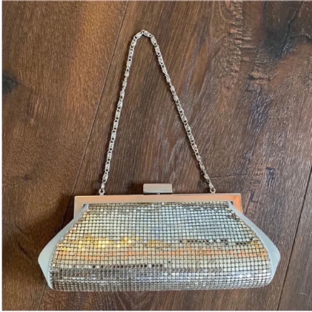 Kate Landry Purse Silver Evening Mini Evening Bag Clutch